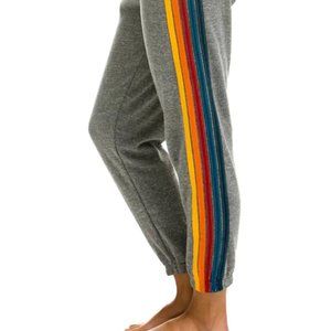 Aviator Nation 5 Stripe Sweatpants Heather Gray